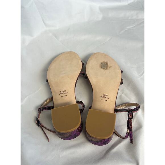 STUART WEITZMAN  Strappy Purple Python Sandals - Picture 5 of 9
